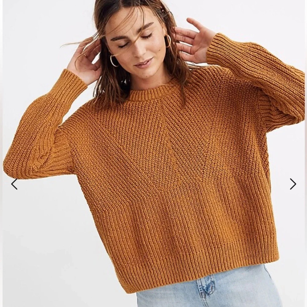 Madewell Joslin Pullover Sweater brown crewneck 22494